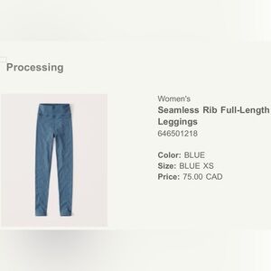 Abercrombie & Fitch Soft AF Rib Leggings - Teal
